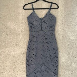 Never worn crochet blue/grey dress